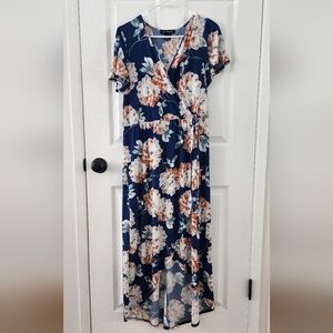 Elie McCarthy Floral Faux Wrap Maxi Dress-L